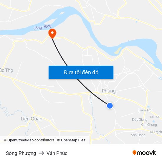 Song Phượng to Vân Phúc map