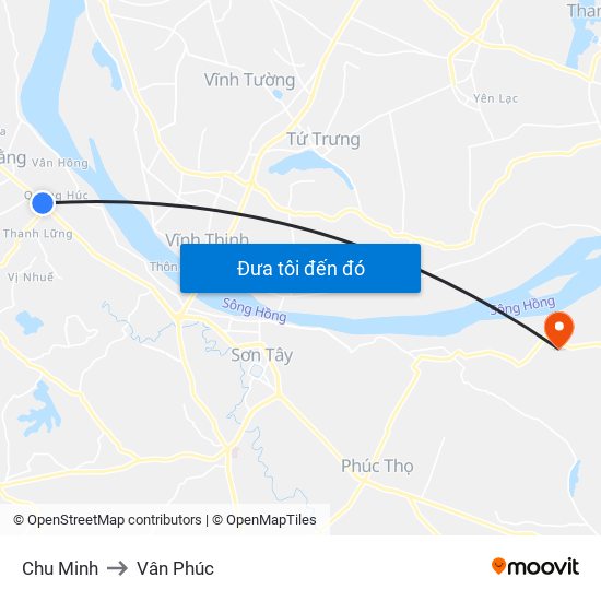 Chu Minh to Vân Phúc map