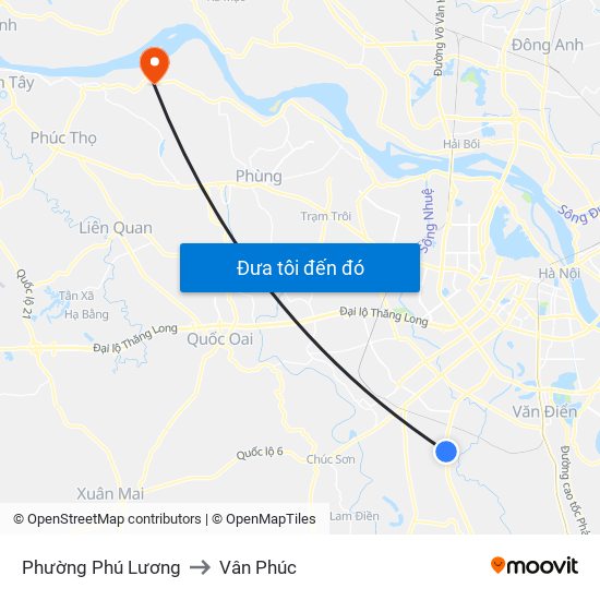 Phường Phú Lương to Vân Phúc map