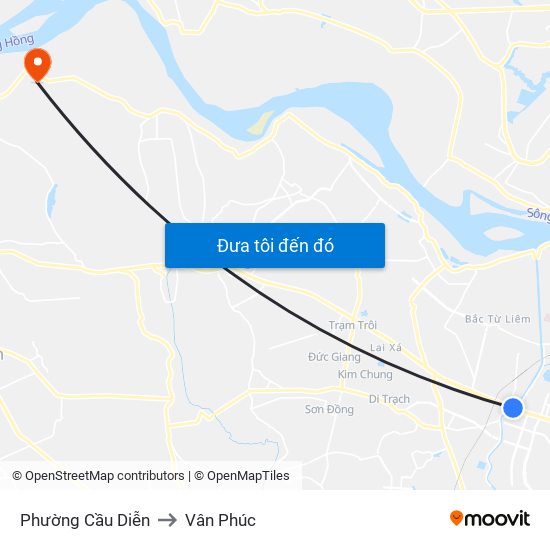 Phường Cầu Diễn to Vân Phúc map