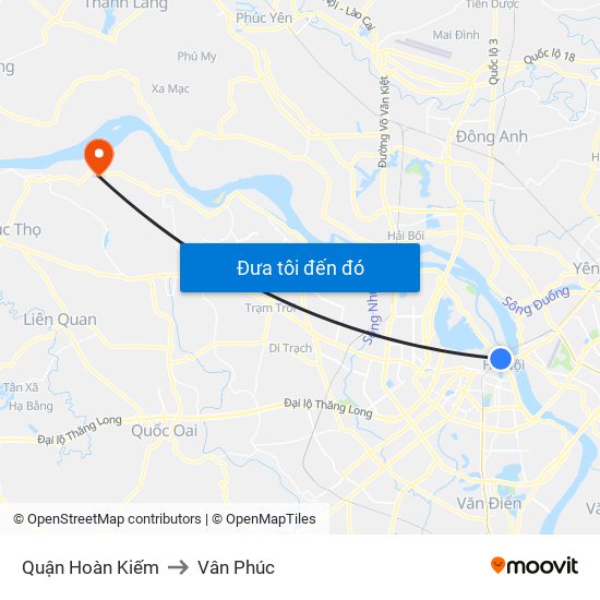 Quận Hoàn Kiếm to Vân Phúc map