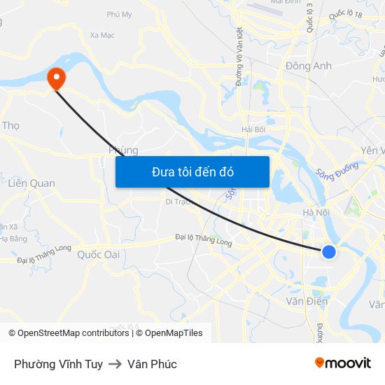 Phường Vĩnh Tuy to Vân Phúc map