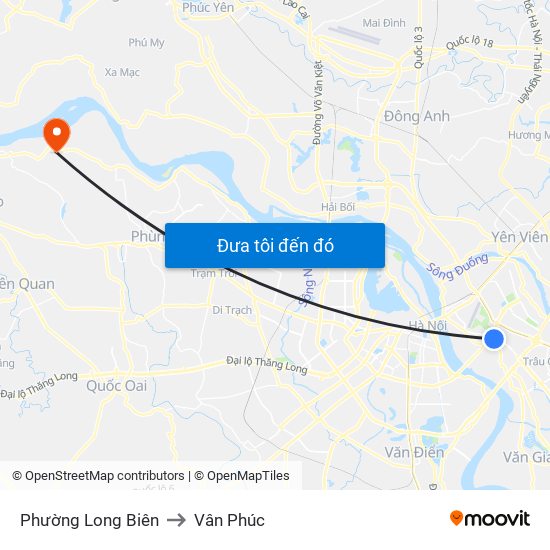 Phường Long Biên to Vân Phúc map