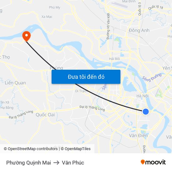 Phường Quỳnh Mai to Vân Phúc map