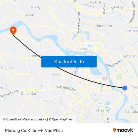 Phường Cự Khối to Vân Phúc map