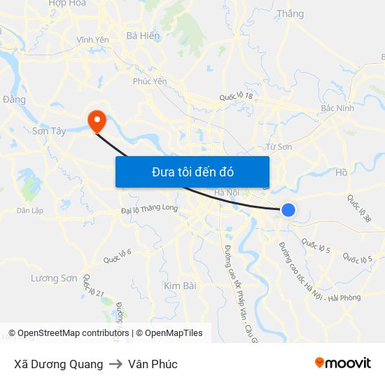 Xã Dương Quang to Vân Phúc map