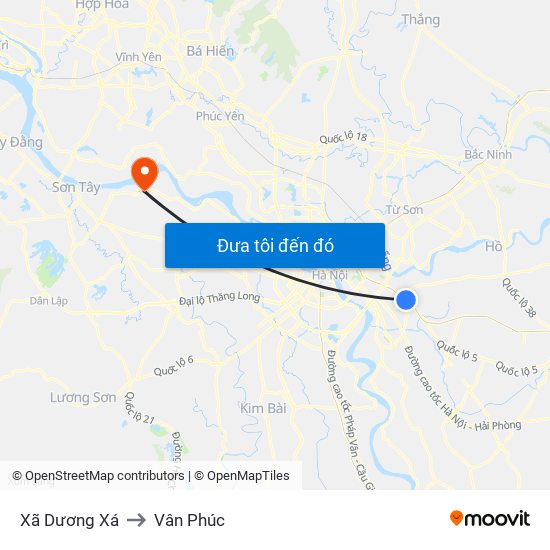 Xã Dương Xá to Vân Phúc map