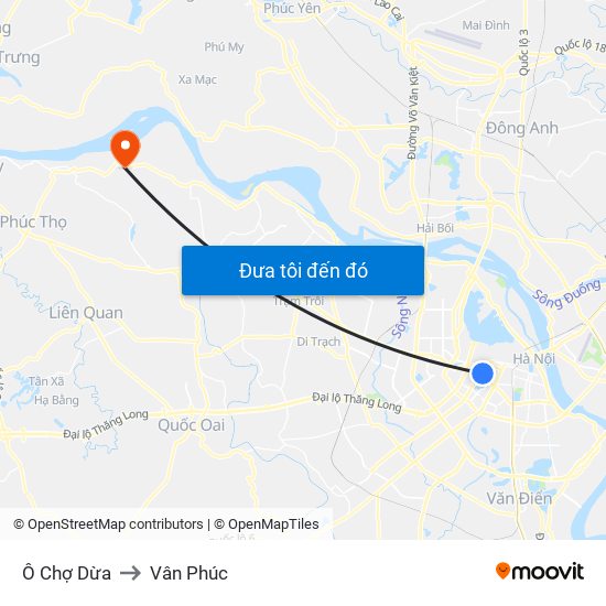 Ô Chợ Dừa to Vân Phúc map