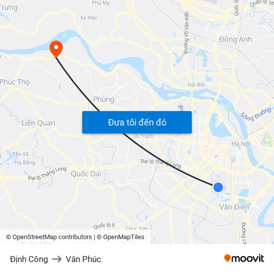 Định Công to Vân Phúc map