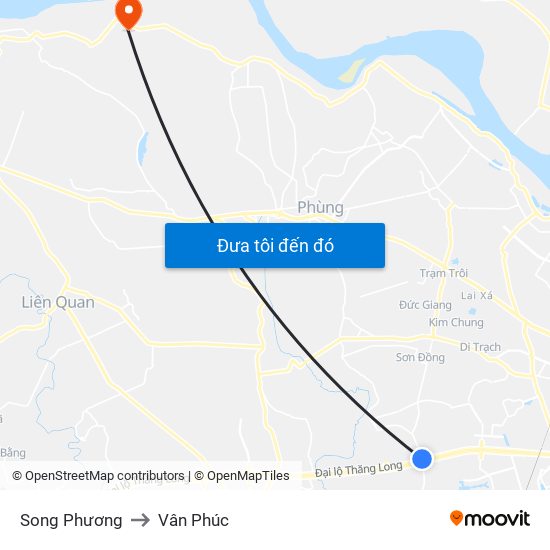 Song Phương to Vân Phúc map