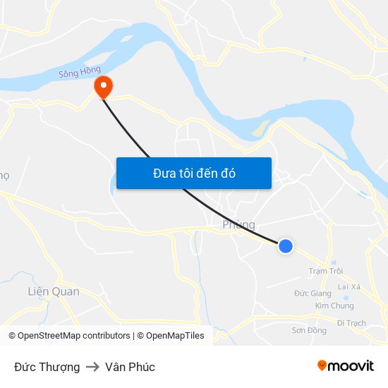 Đức Thượng to Vân Phúc map