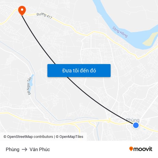 Phùng to Vân Phúc map