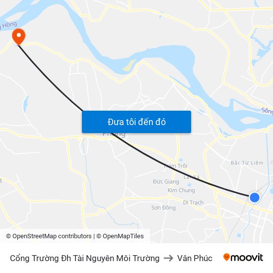 Cổng Trường Đh Tài Nguyên Môi Trường to Vân Phúc map