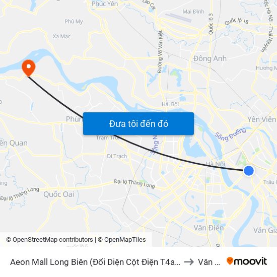 Aeon Mall Long Biên (Đối Diện Cột Điện T4a/2a-B Đường Cổ Linh) to Vân Phúc map