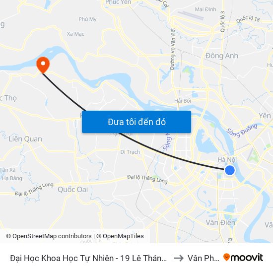 Đại Học Khoa Học Tự Nhiên - 19 Lê Thánh Tông to Vân Phúc map