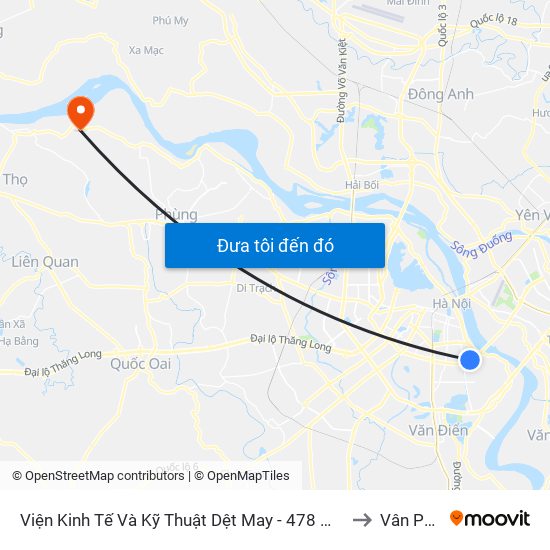 Viện Kinh Tế Và Kỹ Thuật Dệt May - 478 Minh Khai to Vân Phúc map