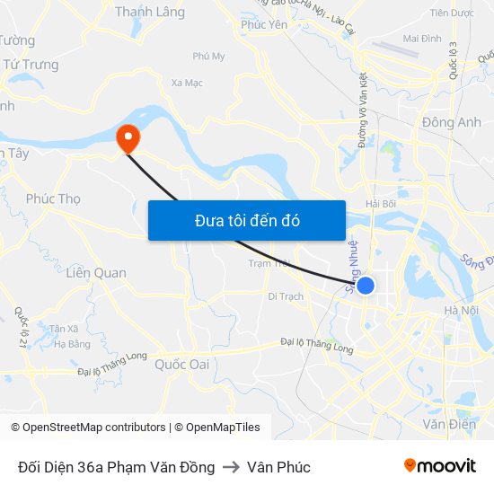 Đối Diện 36a Phạm Văn Đồng to Vân Phúc map