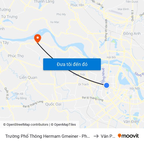 Trường Phổ Thông Hermam Gmeiner - Phạm Văn Đồng to Vân Phúc map