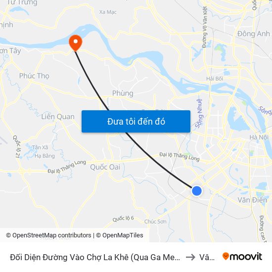 Đối Diện Đường Vào Chợ La Khê (Qua Ga Metro La Khê) - 405 Quang Trung (Hà Đông) to Vân Phúc map