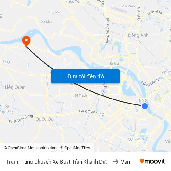 Trạm Trung Chuyển Xe Buýt Trần Khánh Dư (Khu Đón Khách) to Vân Phúc map