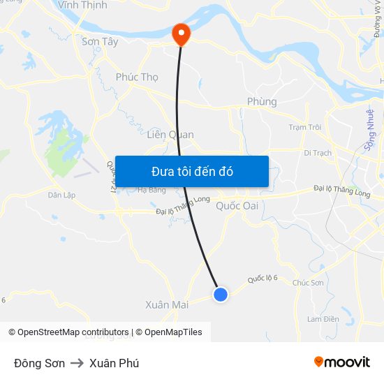 Đông Sơn to Xuân Phú map