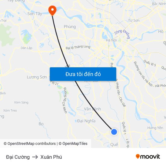 Đại Cường to Xuân Phú map