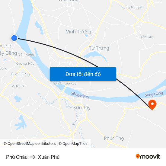 Phú Châu to Xuân Phú map