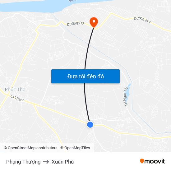 Phụng Thượng to Xuân Phú map