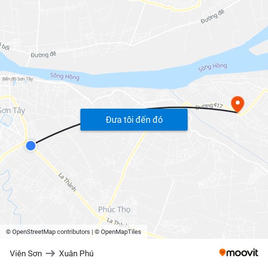 Viên Sơn to Xuân Phú map
