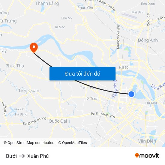 Bưởi to Xuân Phú map