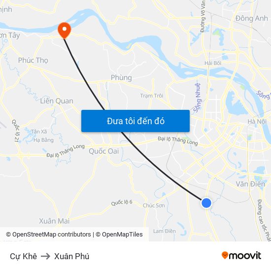 Cự Khê to Xuân Phú map