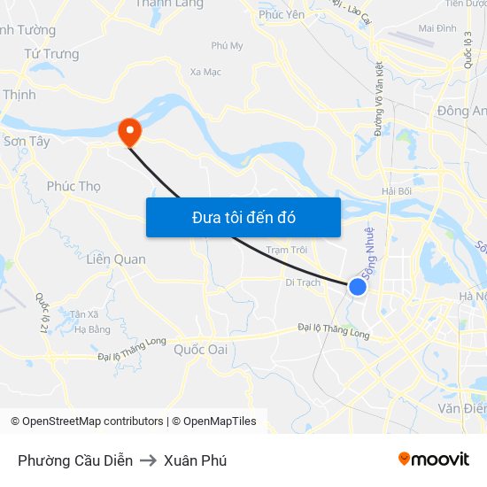 Phường Cầu Diễn to Xuân Phú map