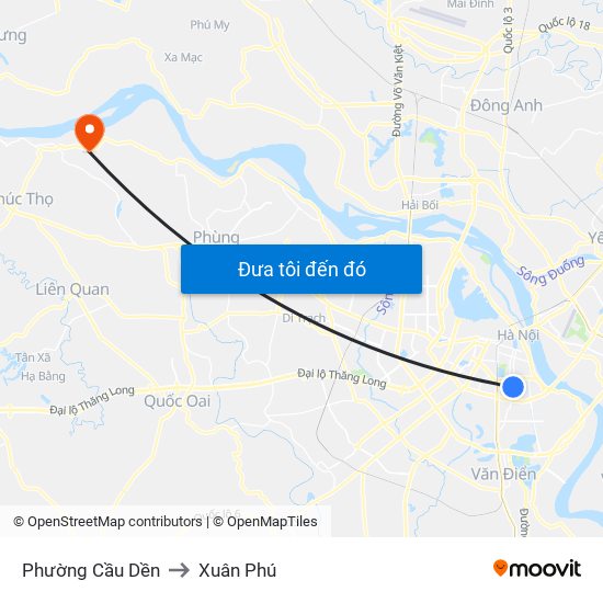 Phường Cầu Dền to Xuân Phú map