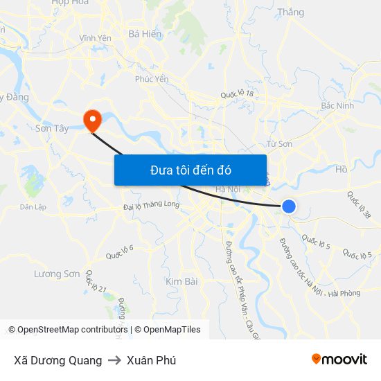 Xã Dương Quang to Xuân Phú map