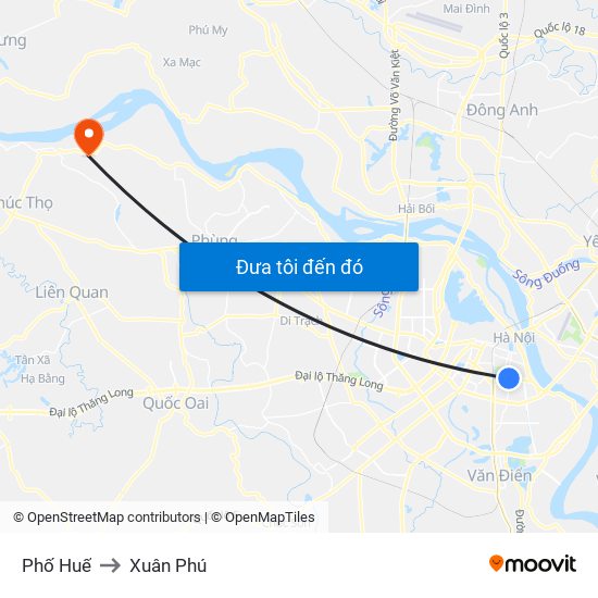 Phố Huế to Xuân Phú map