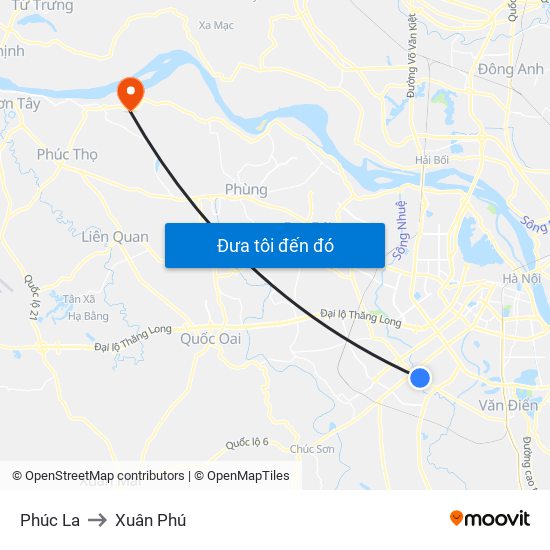 Phúc La to Xuân Phú map