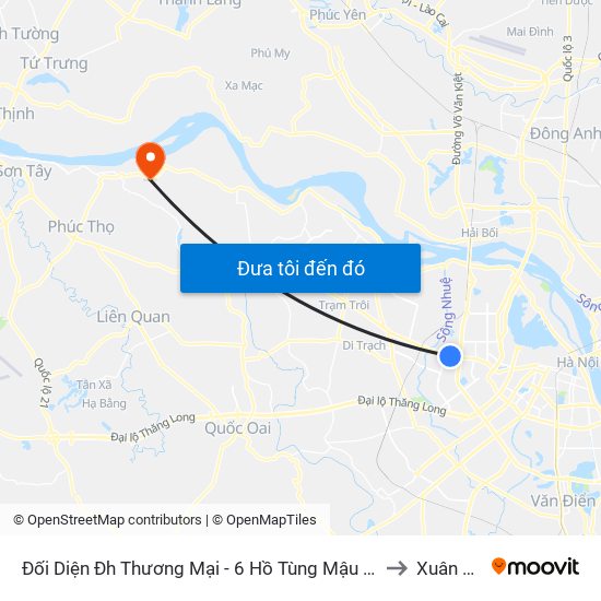 Đối Diện Đh Thương Mại - 6 Hồ Tùng Mậu (Cột Sau) to Xuân Phú map