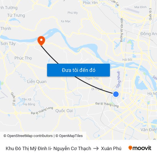 Khu Đô Thị Mỹ Đình Ii- Nguyễn Cơ Thạch to Xuân Phú map