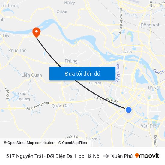 517 Nguyễn Trãi - Đối Diện Đại Học Hà Nội to Xuân Phú map