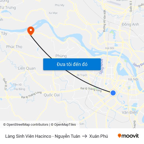 Làng Sinh Viên Hacinco - Nguyễn Tuân to Xuân Phú map