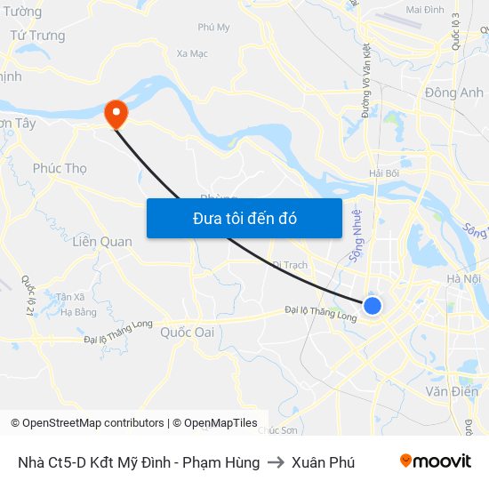 Nhà Ct5-D Kđt Mỹ Đình - Phạm Hùng to Xuân Phú map