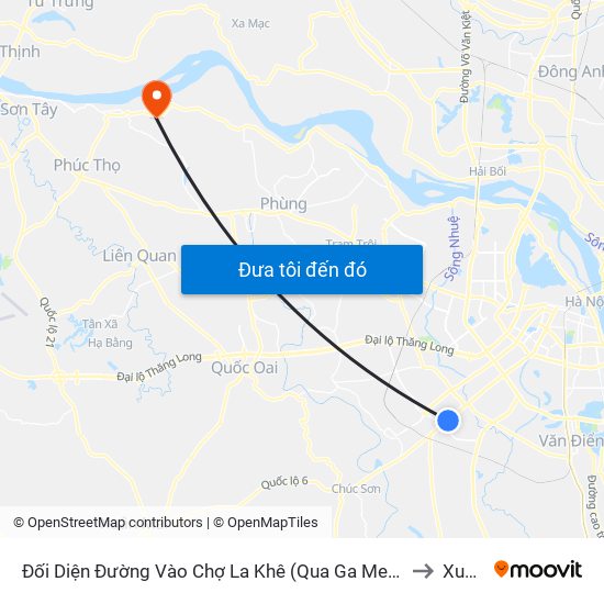 Đối Diện Đường Vào Chợ La Khê (Qua Ga Metro La Khê) - 405 Quang Trung (Hà Đông) to Xuân Phú map