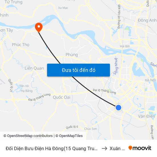 Đối Diện Bưu Điện Hà Đông(15 Quang Trung Hà Đông) to Xuân Phú map