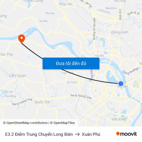 E3.2 Điểm Trung Chuyển Long Biên to Xuân Phú map