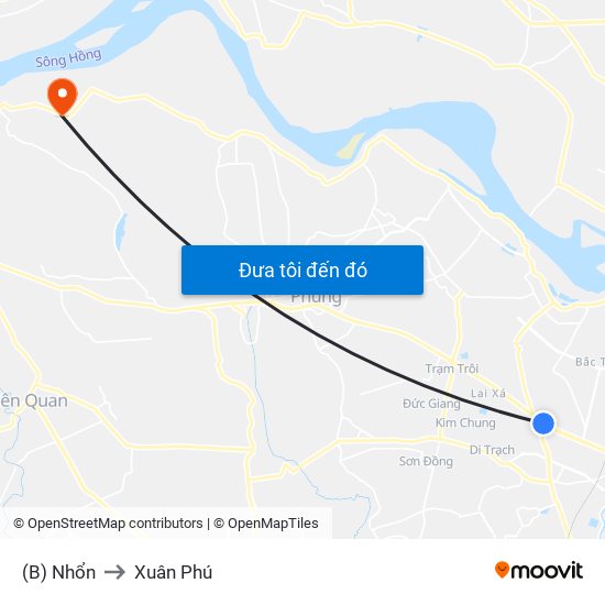 (B) Nhổn to Xuân Phú map