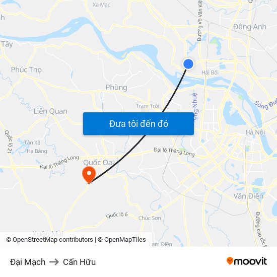 Đại Mạch to Cấn Hữu map