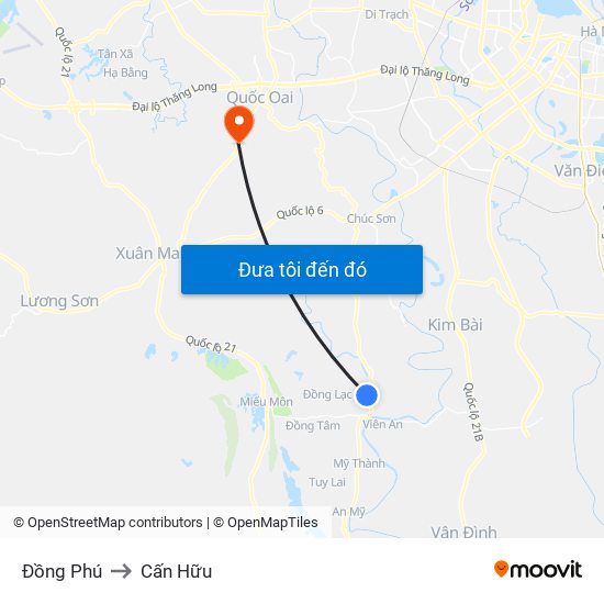Đồng Phú to Cấn Hữu map
