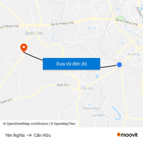 Yên Nghĩa to Cấn Hữu map