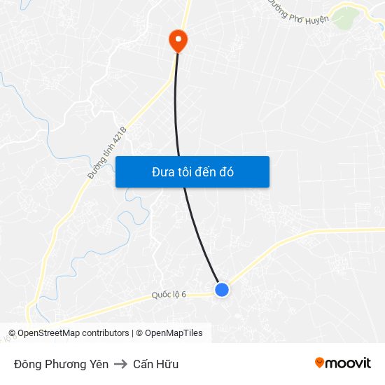 Đông Phương Yên to Cấn Hữu map