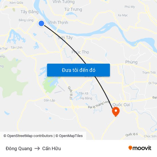 Đông Quang to Cấn Hữu map